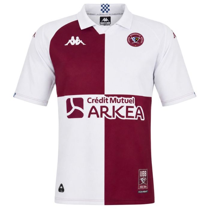 UBB Kappa Away Rugby Jersey Bordeaux White Checkerboard 2026/2027