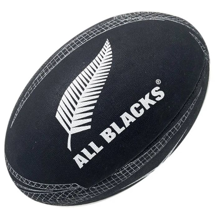 Gilbert All Blacks Size 5 Rugby Ball Black Silver Fern