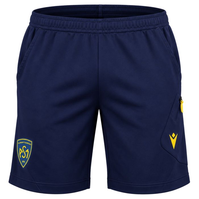 ASM Clermont navy blue rugby shorts Macron front view