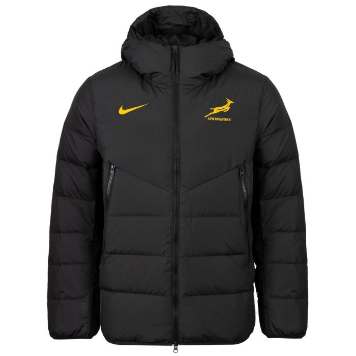 Springboks rugby down jacket Nike black removable hood embroidered crest