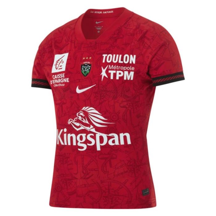 RCT Toulon home rugby shirt 2026-2027 Nike red black front view
