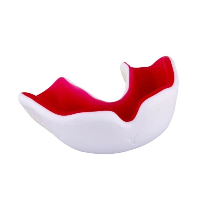Gilbert X Gel Plus white red junior rugby mouthguard thermoformable