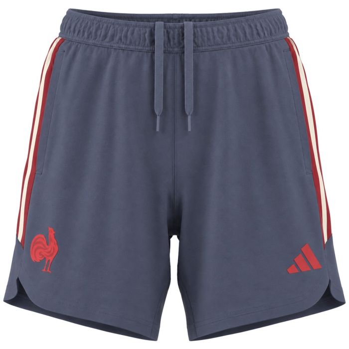 Women's FFR Shadow Navy TEK rugby shorts front view with cockerel logo