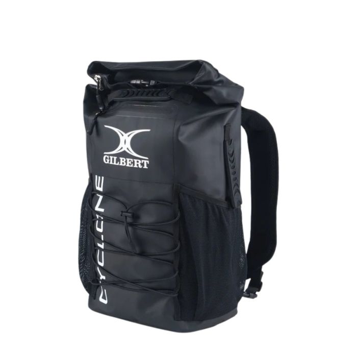 Cyclone Gilbert Tek polyester black backpack rugby compartments