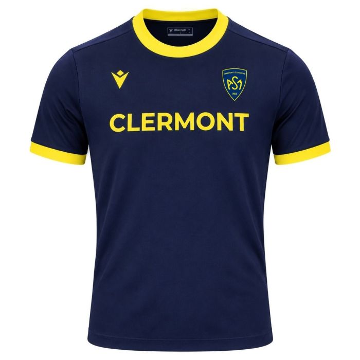 Navy blue children's rugby cotton T-shirt ASM Clermont front view