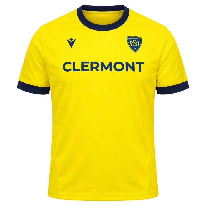 ASM Clermont yellow cotton rugby t-shirt travel Macron 2026-2027