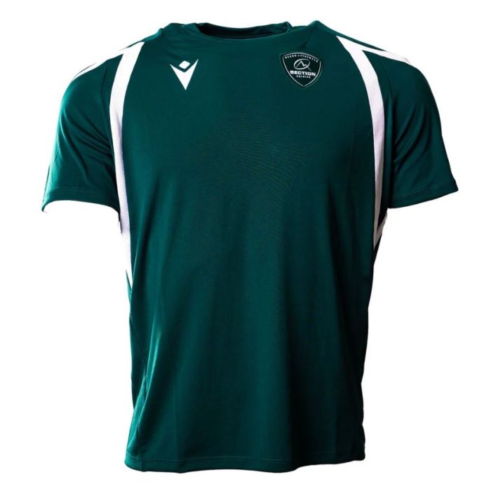 Green Section Paloise Staff children's rugby training T-shirt Macron front view