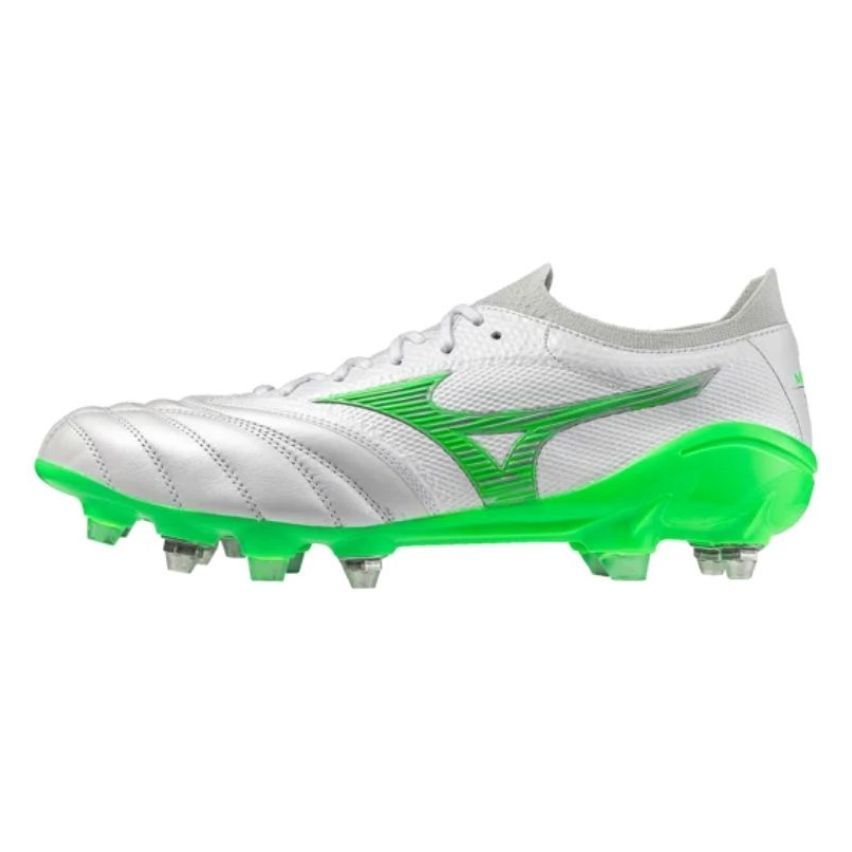 Hybrid Rugby Boots Morelia Neo IV Beta Japan SG Frontier White/Green - Mizuno