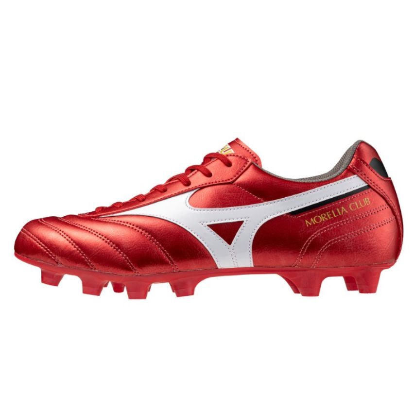 Rugby Boots Morelia II Club MD Moulded Studs Firm Ground Red - Mizuno