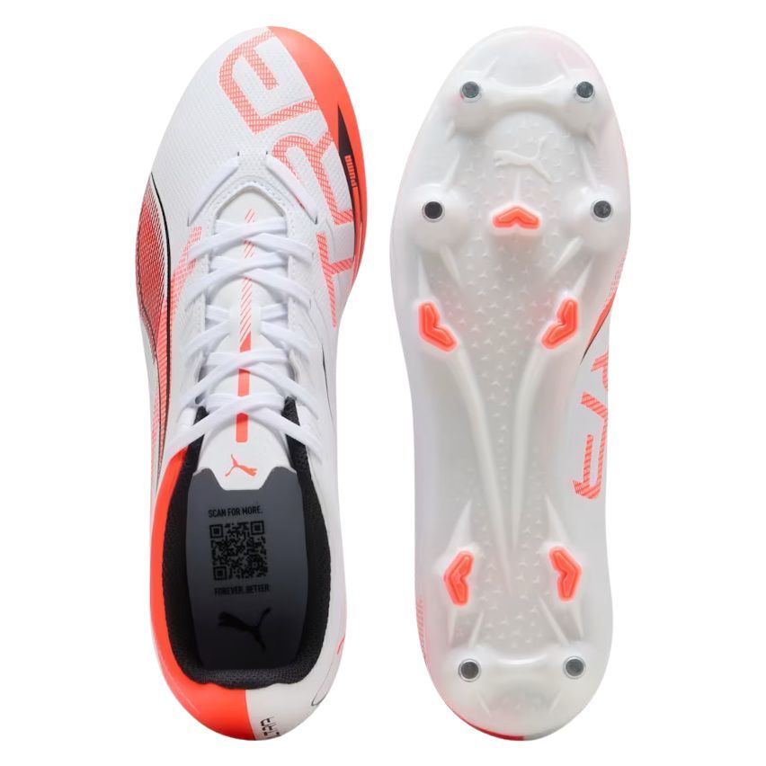 Rugby Shoes Ultra 5 Play MxSG Hybrid Cleats White/Red Terrain - Puma