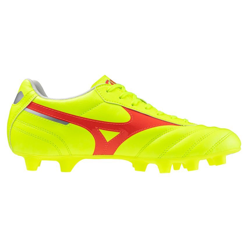 Morelia II Club FG Rugby Shoes Moulded Studs Firm Ground Yellow and Red - Mizuno
