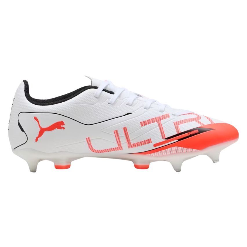 Rugby Shoes Ultra 5 Play MxSG Hybrid Cleats White/Red Terrain - Puma