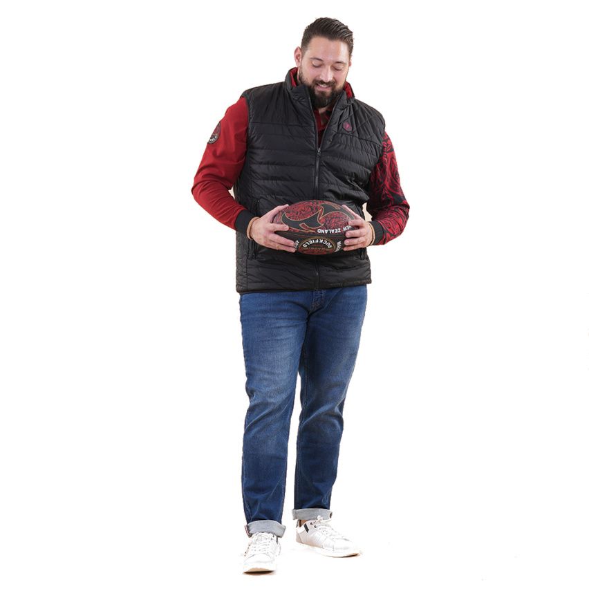 Reversible Sleeveless Jacket Maori Black/Red - RUCKFIELD