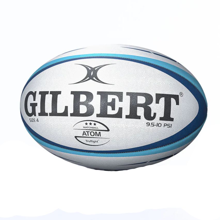 Ballon Rugby Entraînement Atom Bleu Taille 4 - Gilbert
