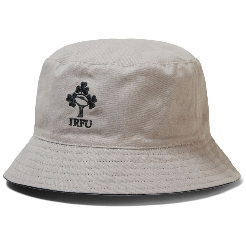 Ireland Reversible Rugby Bucket Hat Black and Grey - Canterbury