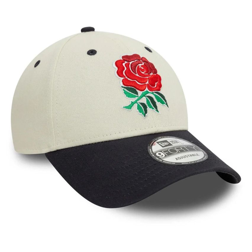 England Rugby Contrast Visor 9Forty Adjustable Beige/Black Cap – New Era
