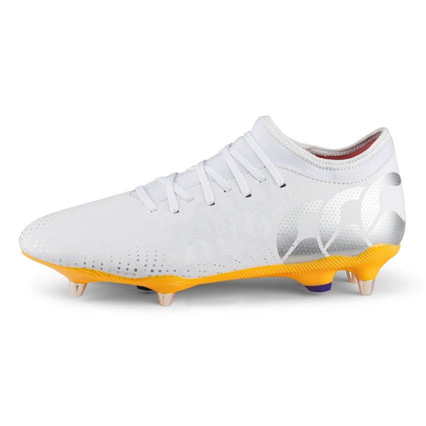 Rugby Boots Speed Infinite Team SG Hybrid All-Terrain White/Yellow - Canterbury