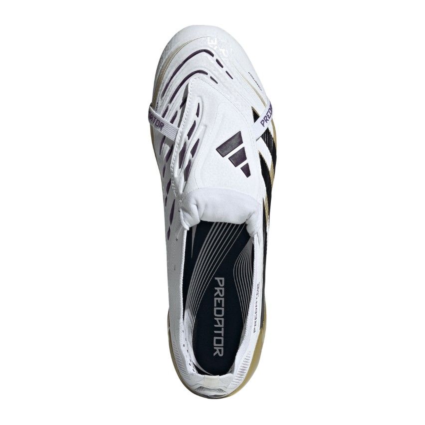 Predator Elite Rugby Boots Fold-Over Tongue SG Hybrid White/Gold/Black - Adidas