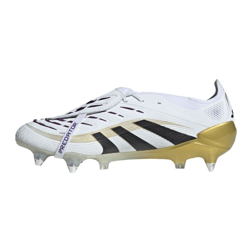 Predator Elite Rugby Boots Fold-Over Tongue SG Hybrid White/Gold/Black - Adidas