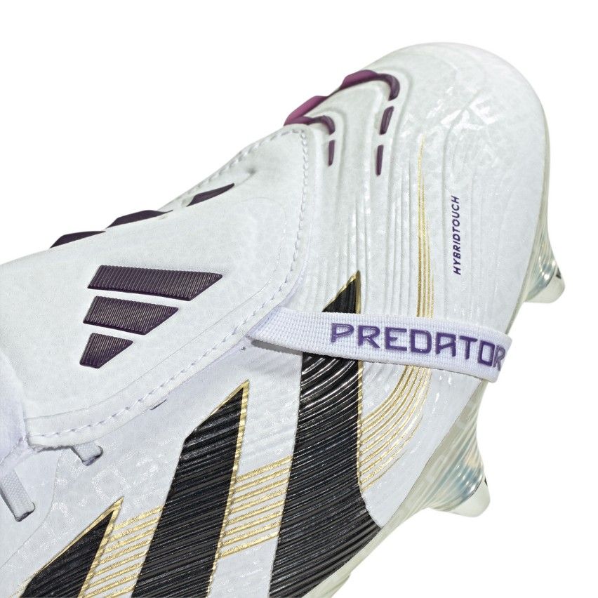 Predator Elite Rugby Boots Fold-Over Tongue SG Hybrid White/Gold/Black - Adidas