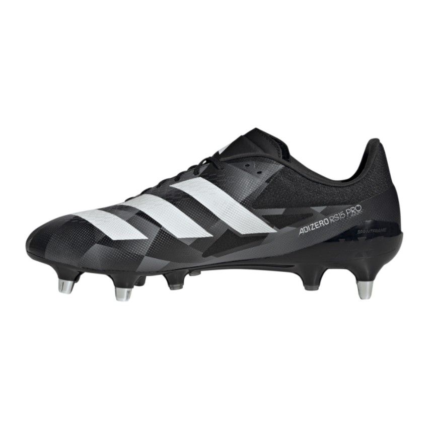 Adizero RS15 Pro Rugby Screw-in Boots Black / White / Grey - Adidas