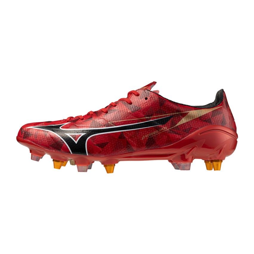 Rugby Boots Alpha II Japan Mix Hybrid Studs All-Terrain Red - Mizuno