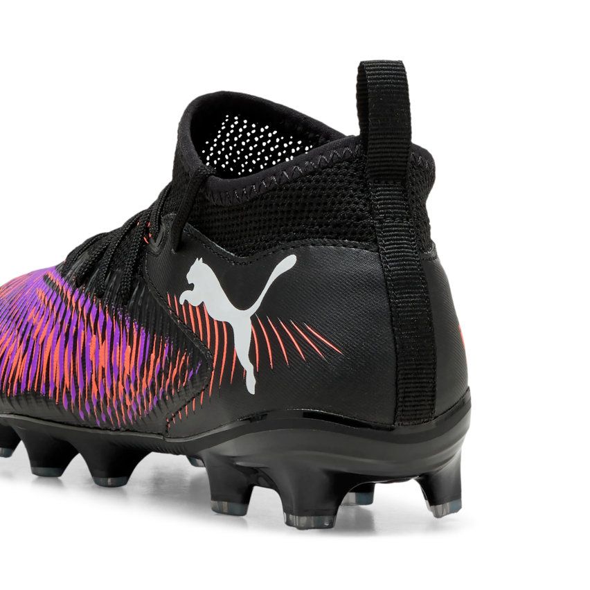 Children's Rugby Shoes FUTURE 8 Match FG/AG Moulded Studs for Dry Ground Black/Orange/Purple - Puma