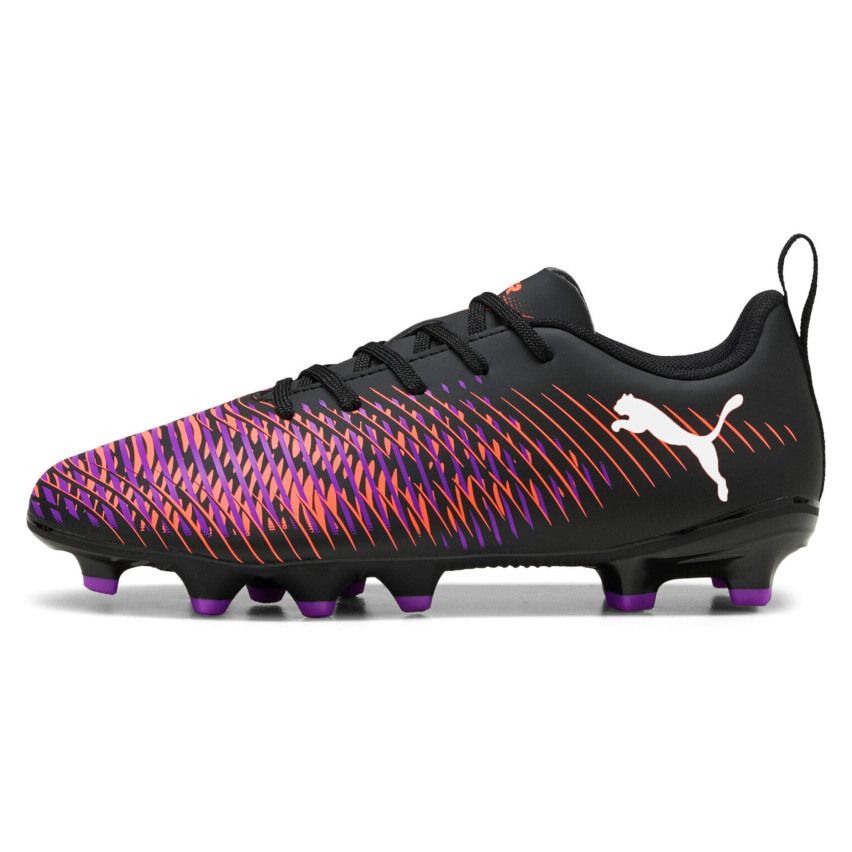 Children's Rugby Shoes FUTURE 8 Play FG/AG Molded Cleats Firm Ground Black/Purple/Orange - Puma