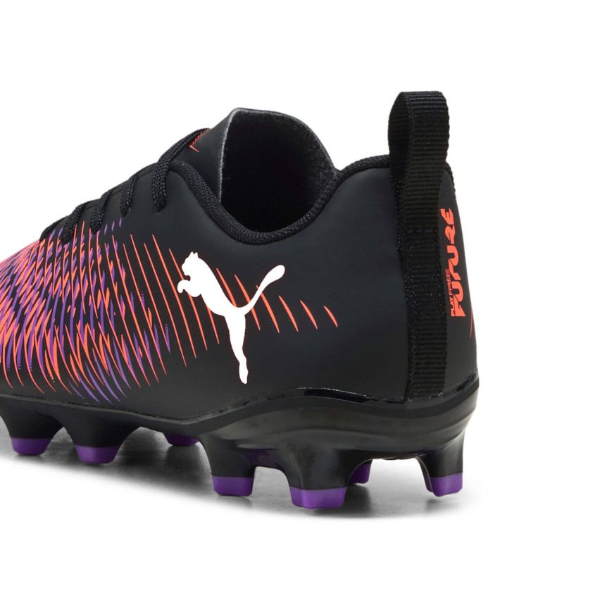 Children's Rugby Shoes FUTURE 8 Play FG/AG Molded Cleats Firm Ground Black/Purple/Orange - Puma