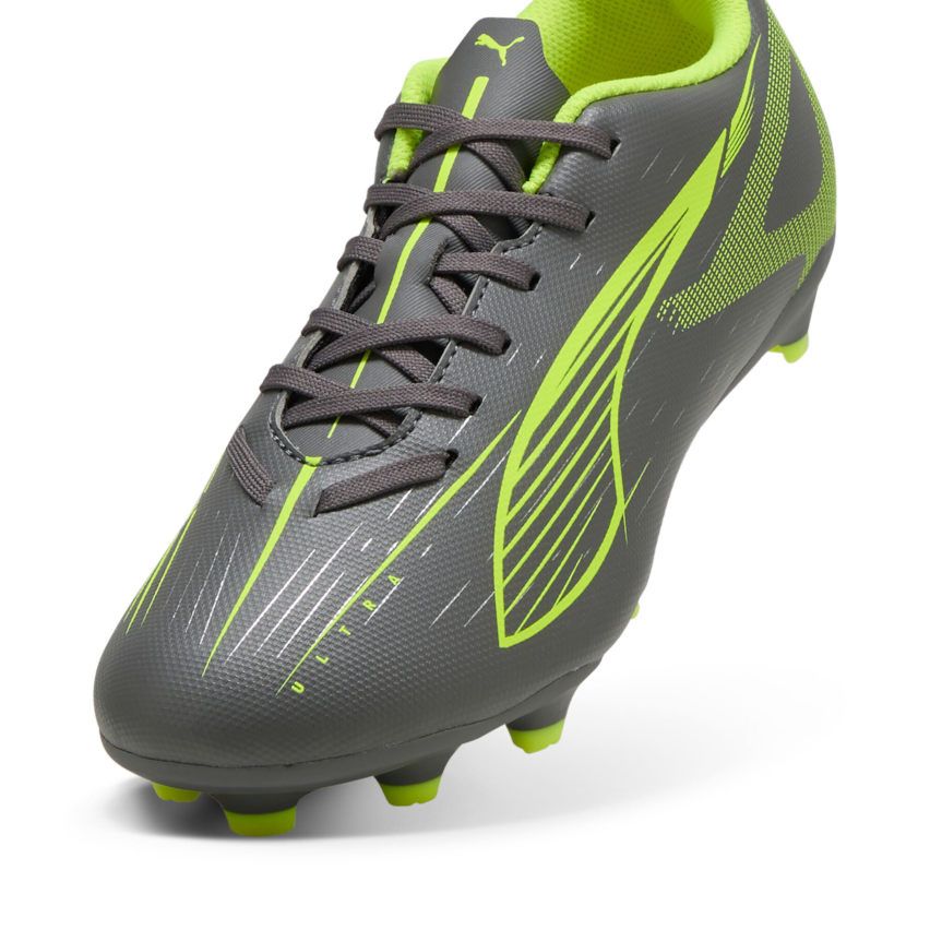 Kids' Ultra 5 Play Rugby Boots FG/AG Molded Studs Firm Ground Grey/Green - Puma