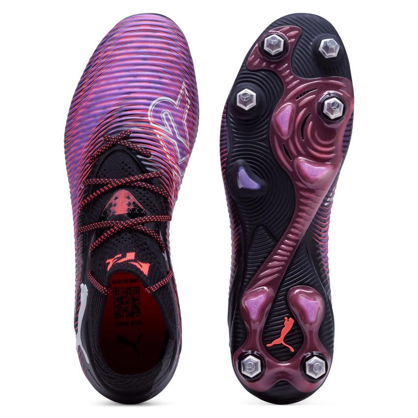 Future 8 Ultimate MxSG Rugby Boots Hybrid Cleats for Mixed/Soft Ground Purple/Black/Orange - Puma