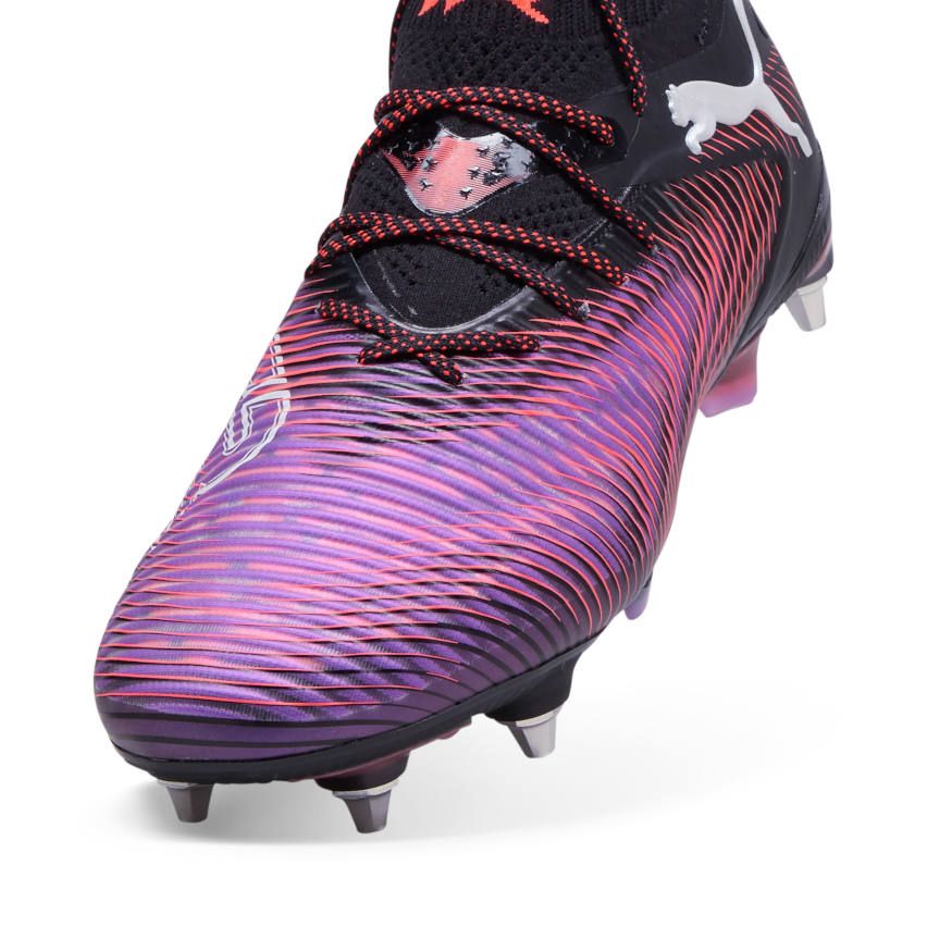 Future 8 Ultimate MxSG Rugby Boots Hybrid Cleats for Mixed/Soft Ground Purple/Black/Orange - Puma
