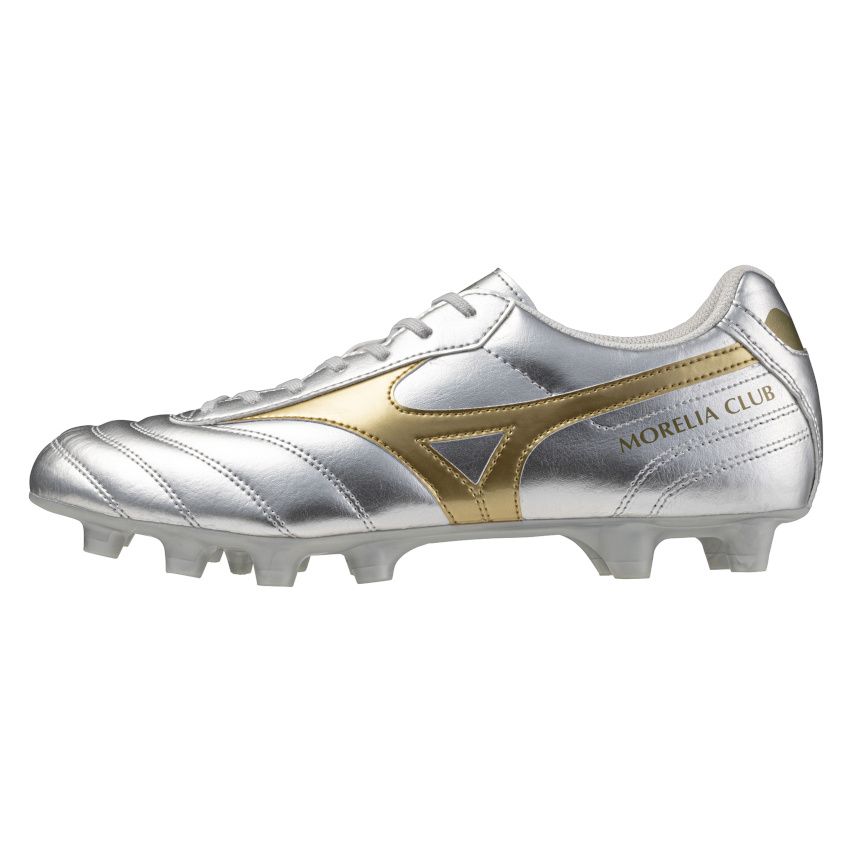 Rugby Shoes Morelia II Club MD Molded Studs Firm Ground Silver/Gold - Mizuno