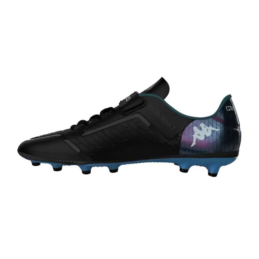 Kids Rugby Boots Kombat Player EV (FG) Moulded Studs Black Blue - Kappa
