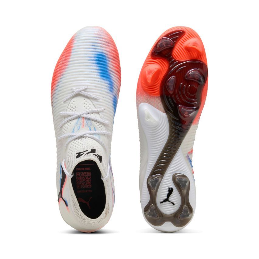 Rugby Shoes Future 8 Ultimate FG Molded Studs Dry Ground White Red Blue - Puma