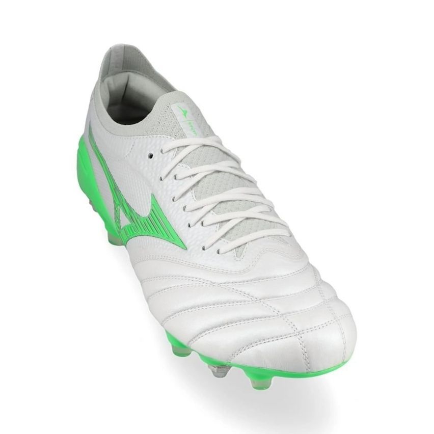 Hybrid Rugby Boots Morelia Neo IV Beta Japan SG Frontier White/Green - Mizuno