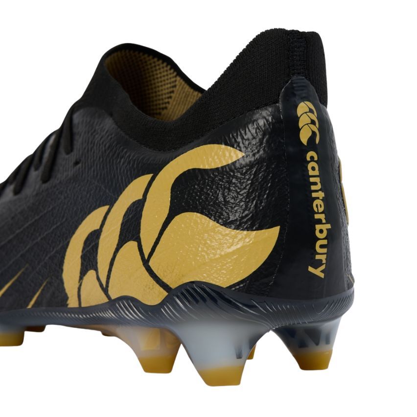 Rugby Boots Speed Infinite Elite Moulded Firm Ground Black and Gold - Canterbury
