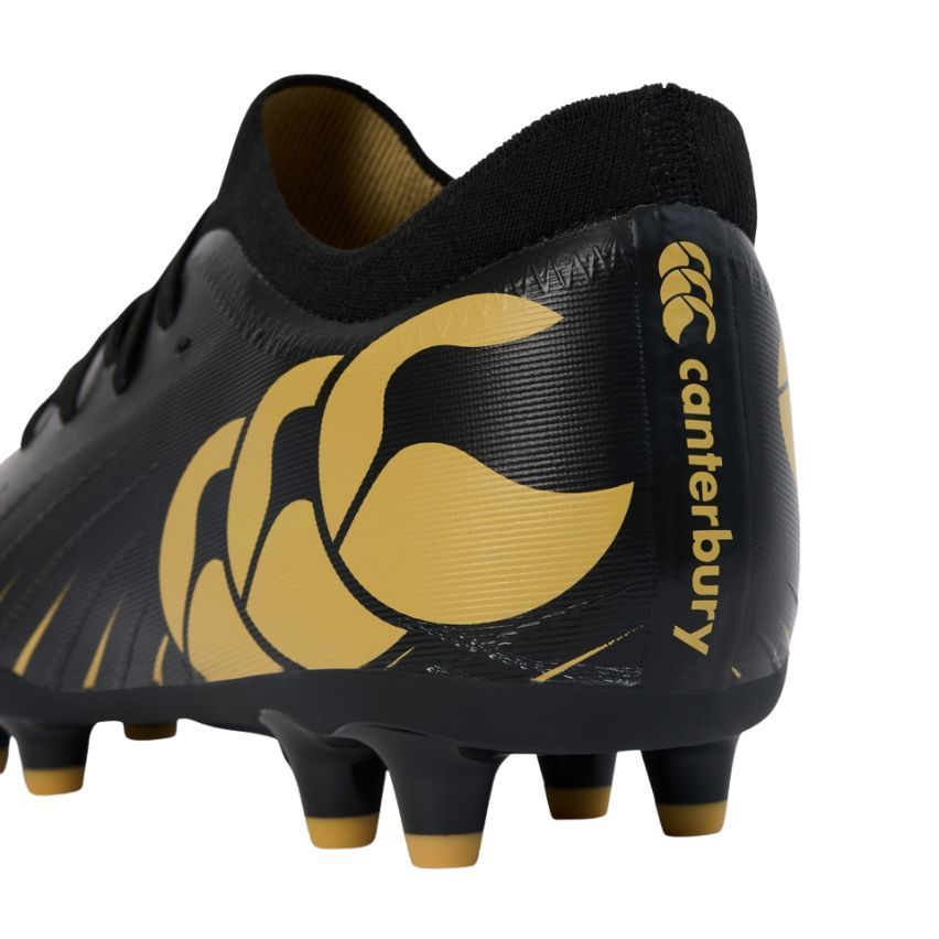 Speed Infinite Pro Rugby Boots Firm Ground Black and Gold - Canterbury