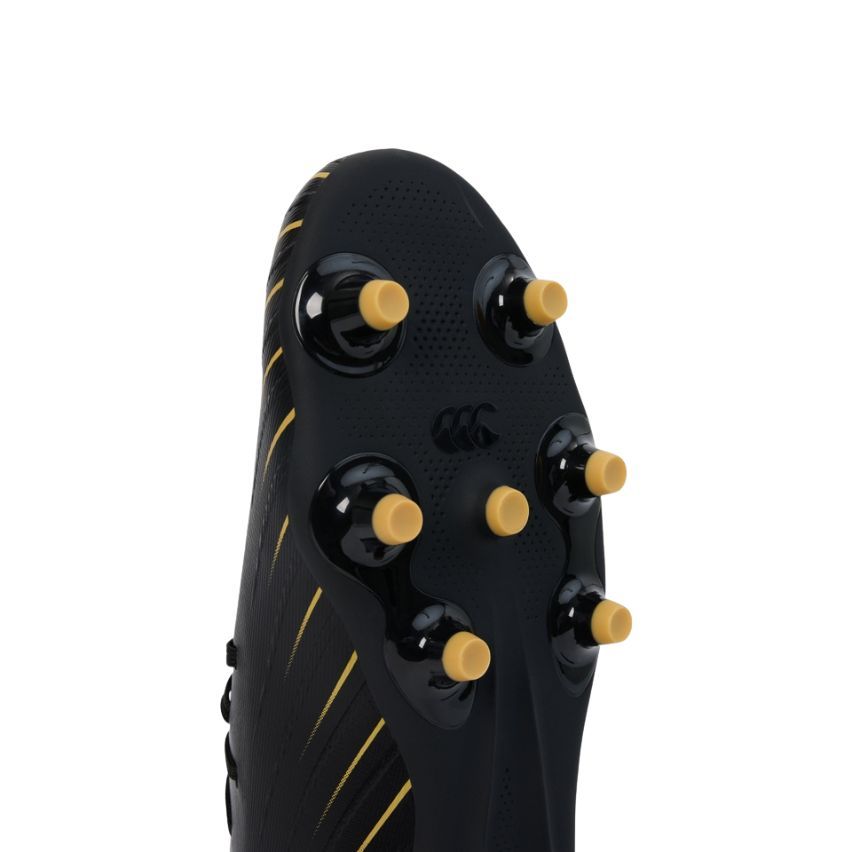 Speed Infinite Pro Rugby Boots Firm Ground Black and Gold - Canterbury