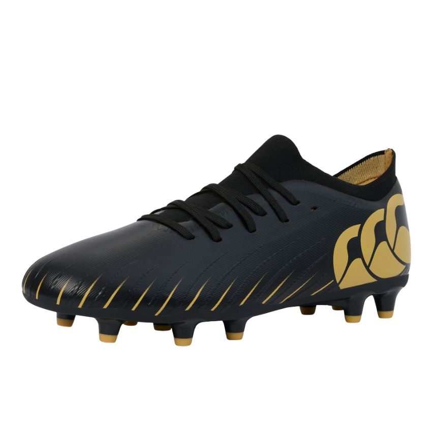 Speed Infinite Pro Rugby Boots Firm Ground Black and Gold - Canterbury