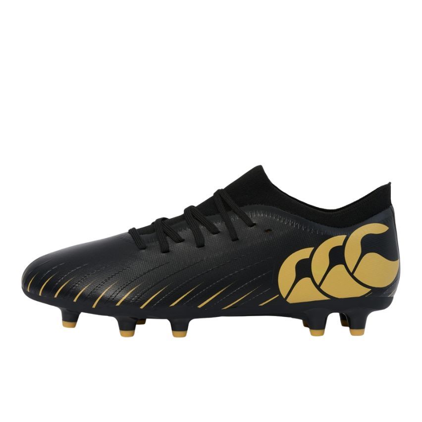 Speed Infinite Pro Rugby Boots Firm Ground Black and Gold - Canterbury