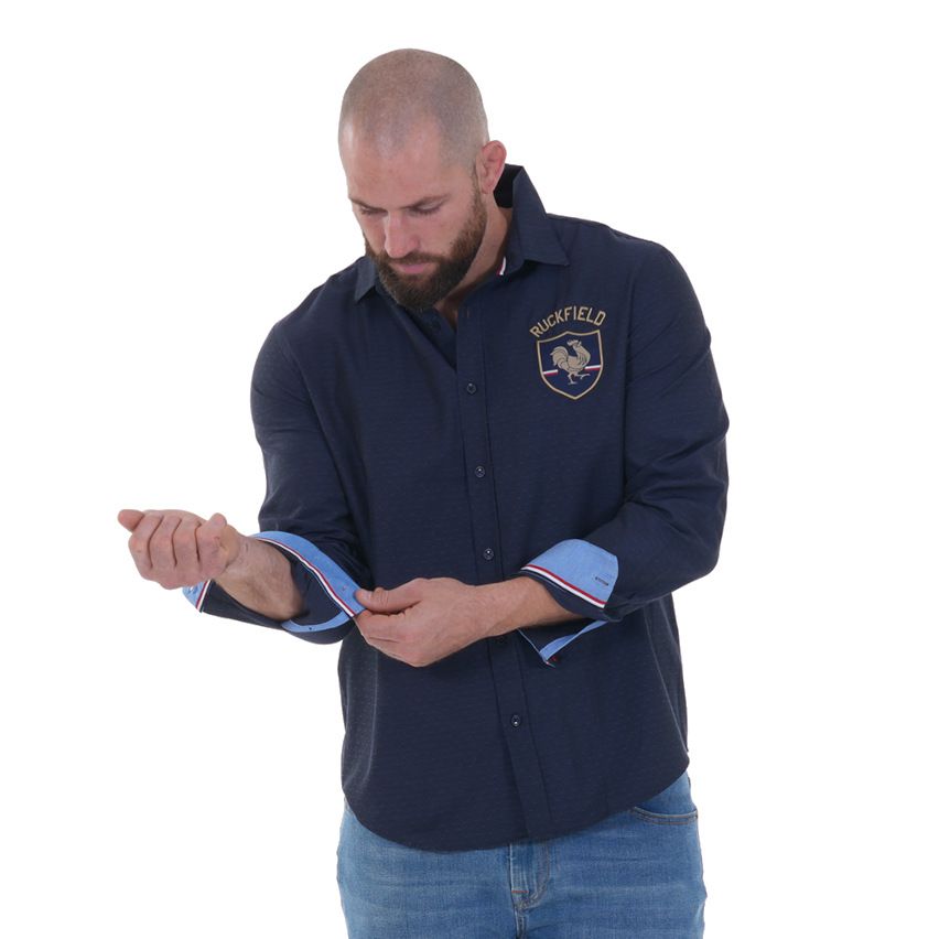 Long Sleeve Shirt France Navy Blue - Ruckfield