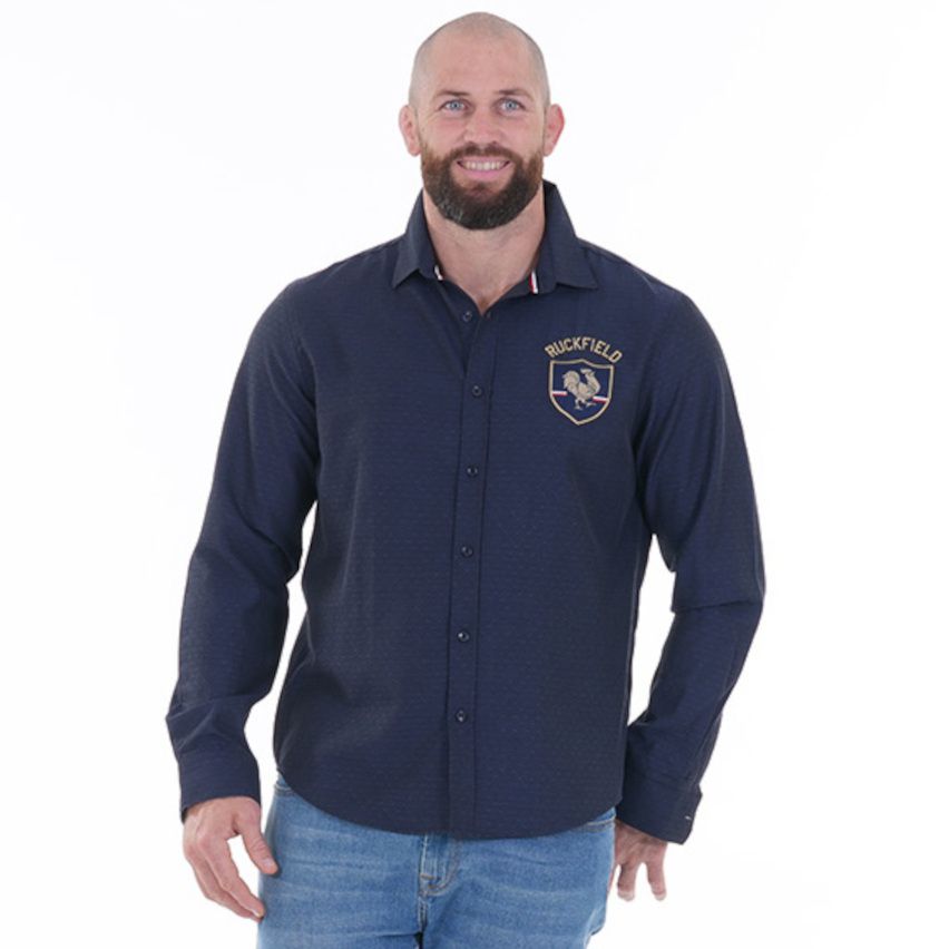 Long Sleeve Shirt France Navy Blue - Ruckfield
