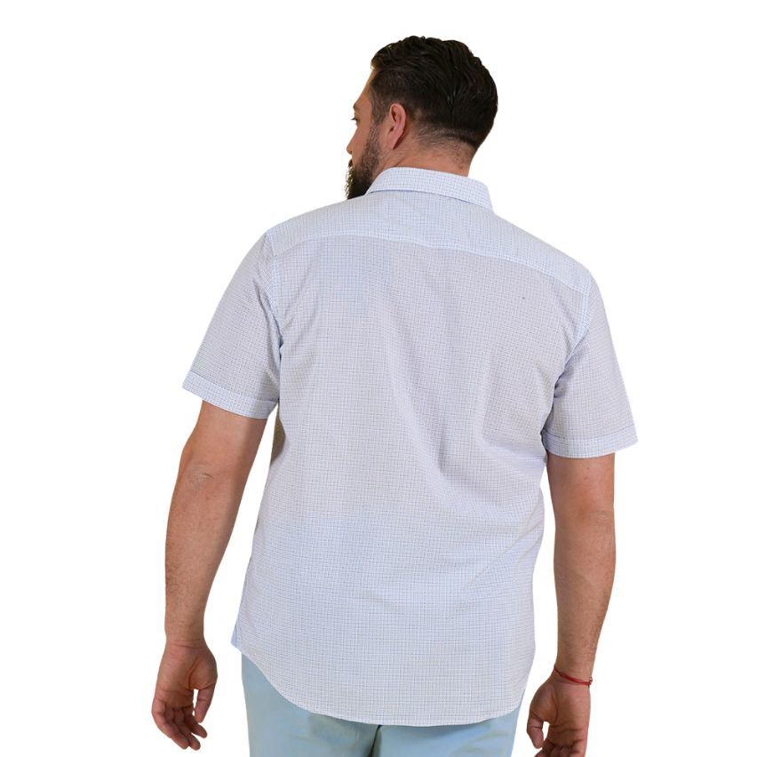 Short-sleeved shirt with geometric pattern