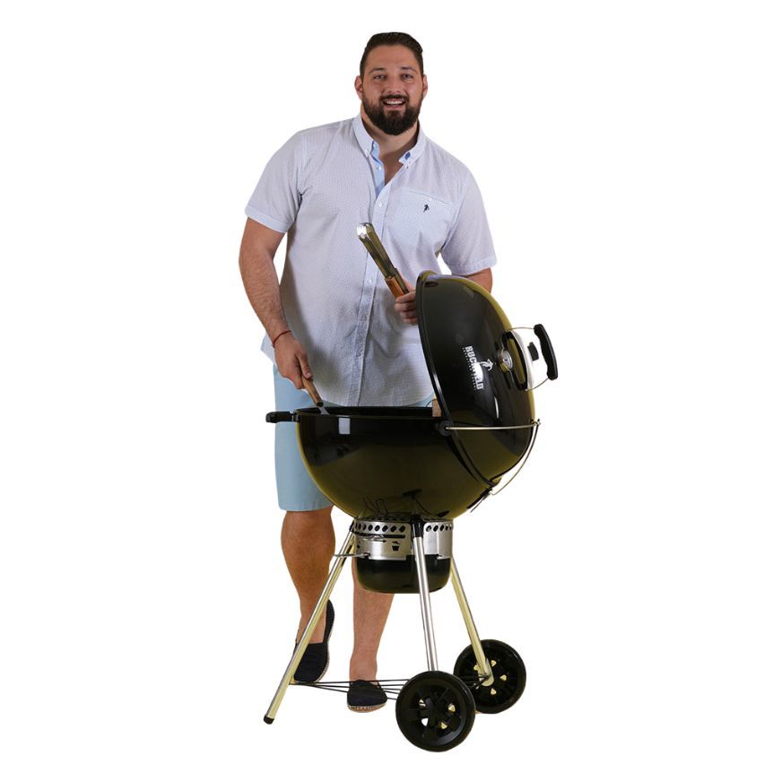 Short-sleeved shirt with geometric pattern