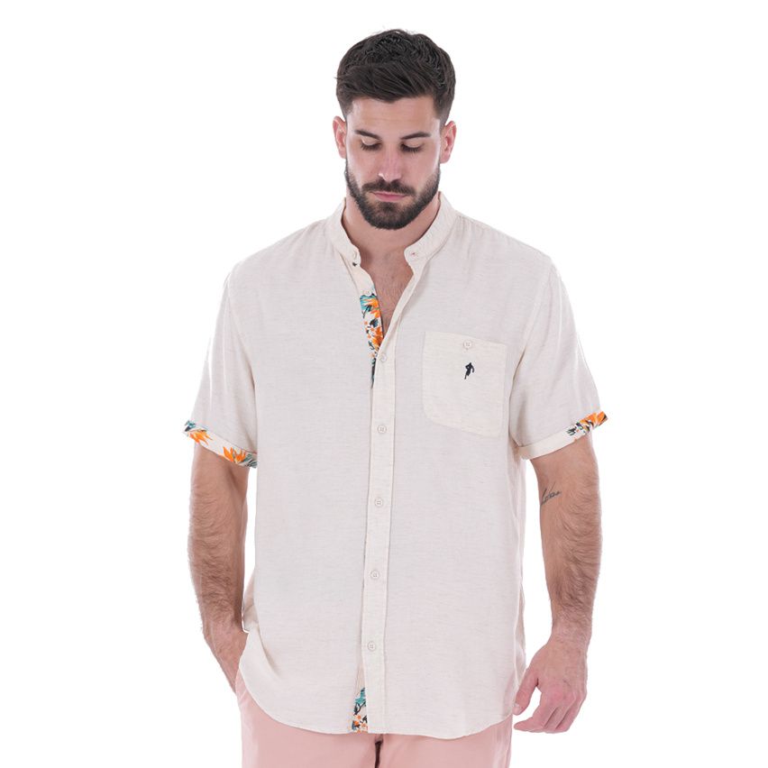 Short-Sleeved Off-White Palm Beach Shirt - Ruckfield
