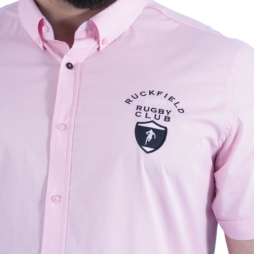 Short-Sleeved Pink Rugby Club Shirt - Ruckfield