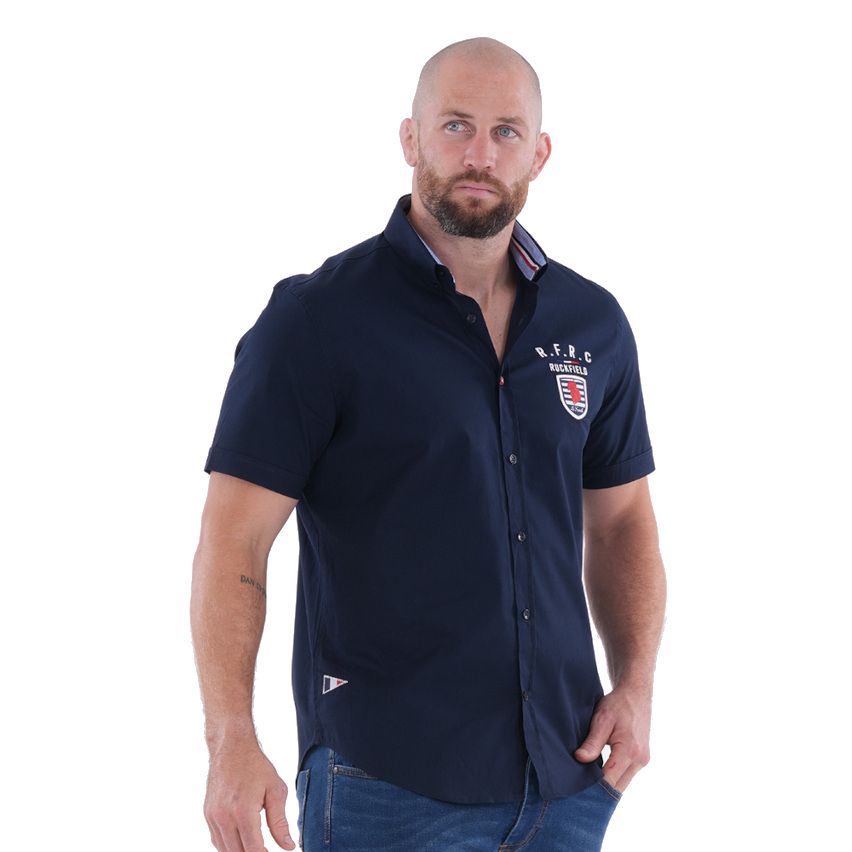 Short Sleeve Rugby Shirt French Rugby Club Navy - Ruckfield