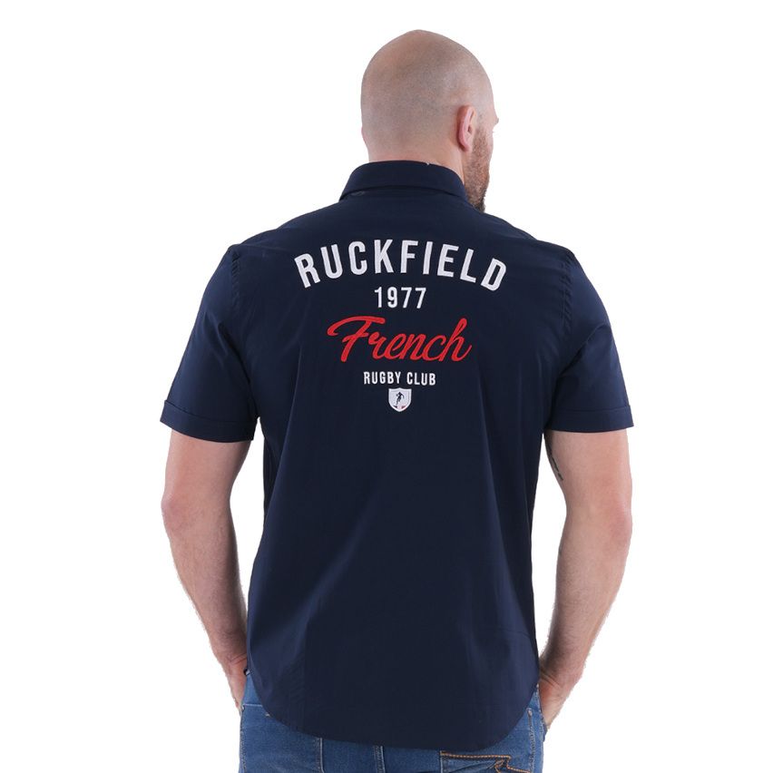 Short Sleeve Rugby Shirt French Rugby Club Navy - Ruckfield