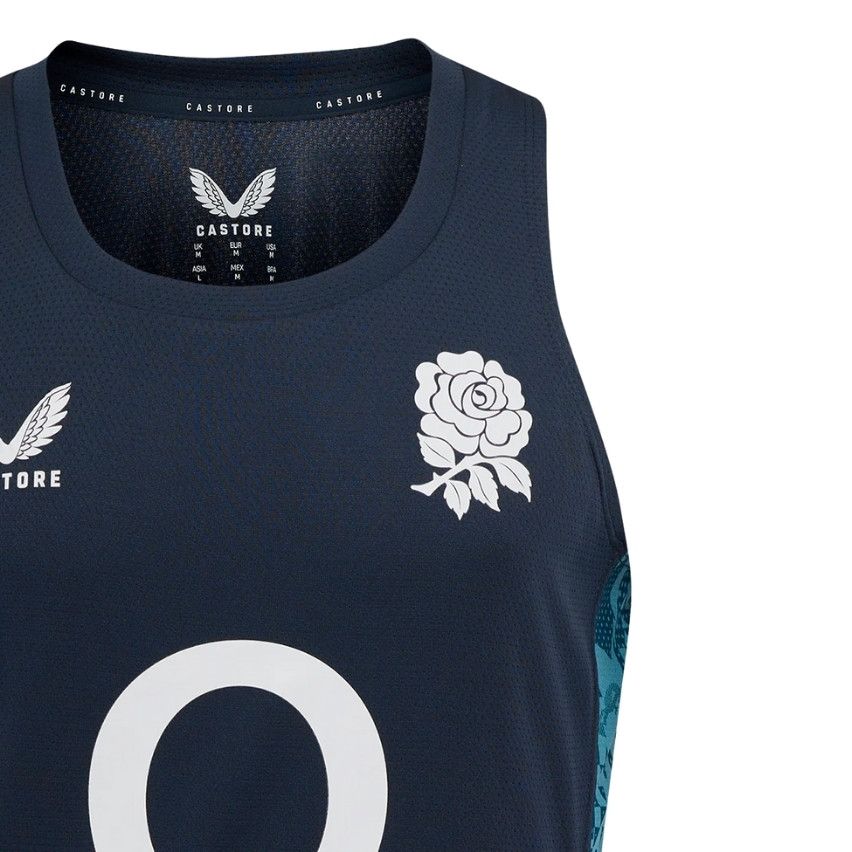England Rugby Performance Tank Top O2 Navy - Castore